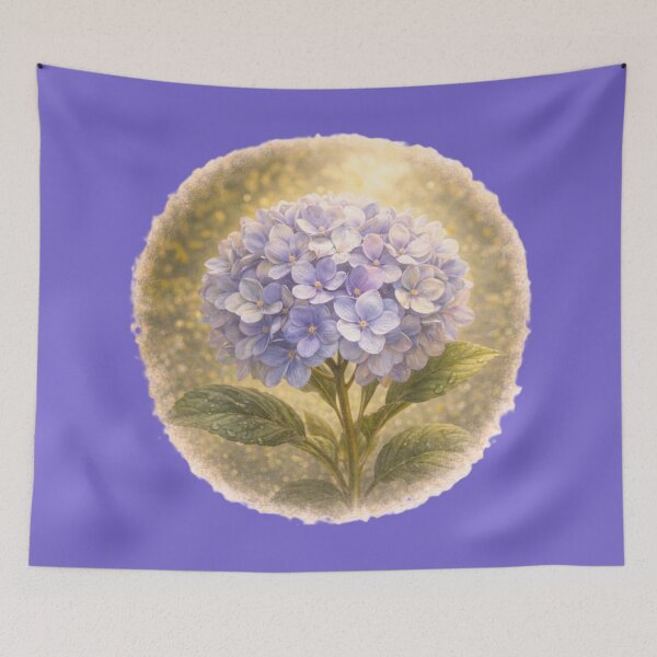 Item preview, Blooming Hydrangea Cluster – Elegant Floral Portrait designed and sold by TheJoyfulPen.