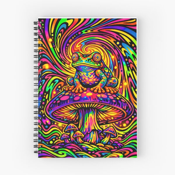Item preview, Trippy Psychedelic Frog on Cosmic Mushroom - Psychonaut Toad designed and sold by RustedToad.