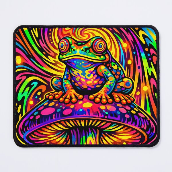 Item preview, Trippy Psychedelic Frog on Cosmic Mushroom - Psychonaut Toad designed and sold by RustedToad.