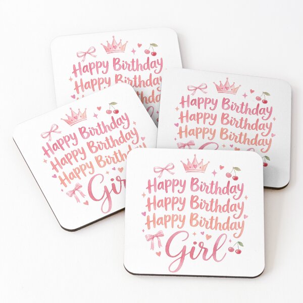 Item preview, Happy Birthday Girl – Coquette Aesthetic Pink Birthday Design designed and sold by aiqdelicia.