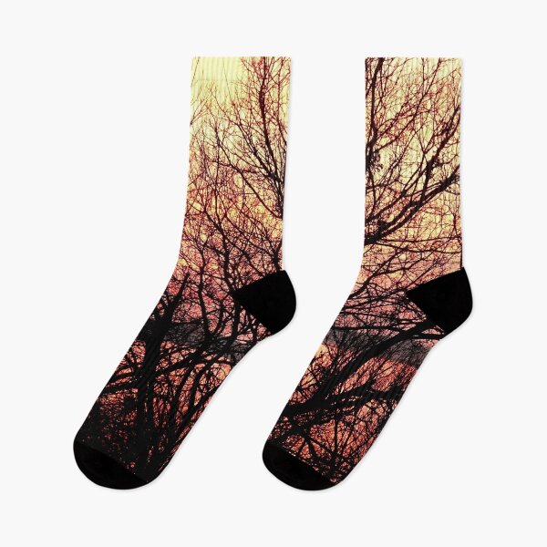 Item preview, Winter Trees on Fiery Sunset Lake designed and sold by MoodyMuseArt.