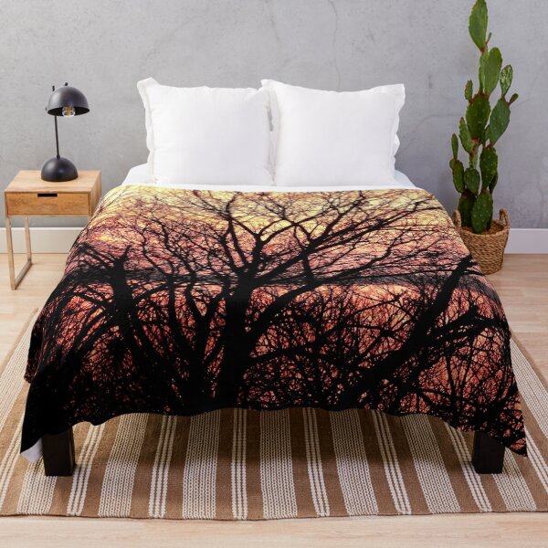 Item preview, Winter Trees on Fiery Sunset Lake designed and sold by MoodyMuseArt.
