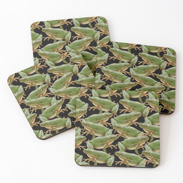 Item preview, Just Frogs fabric on black design designed and sold by TerenceLacey.