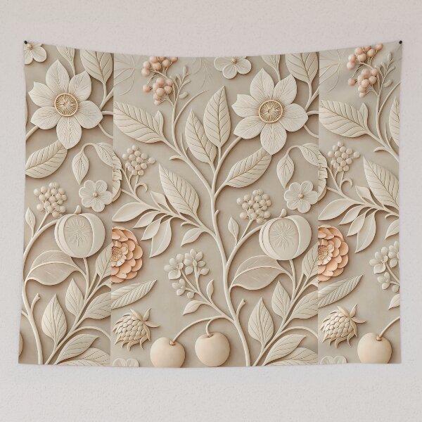 Item preview, Minimal Cream Botanical Pattern designed and sold by Bronze-Starr.