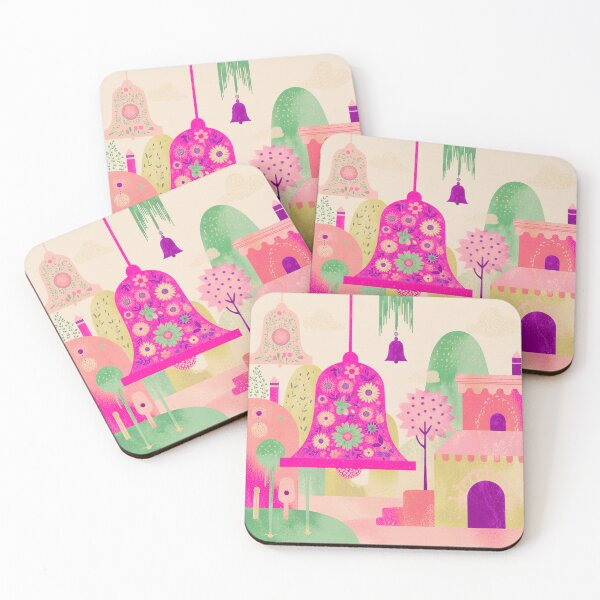 Item preview, Floral Bell Garden – Vibrant Art Deco Fantasy Landscape designed and sold by joycrysstudio.