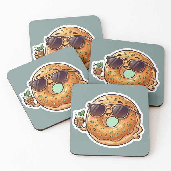 Item preview,  Funny Moroccan Mint Tea Donut Sticker - Cool Donut with Sunglasses Art designed and sold by zakman02.