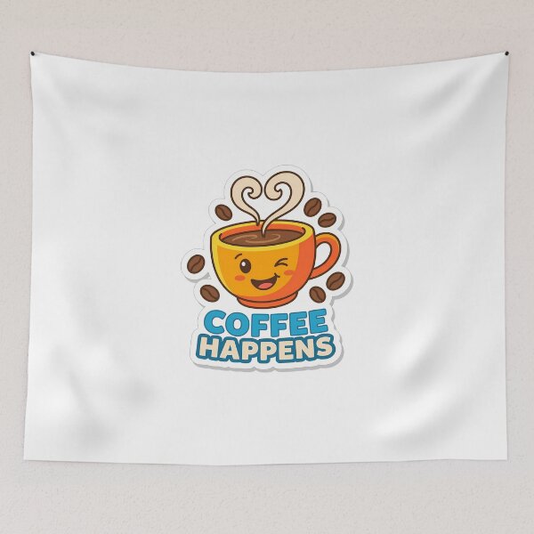 Item preview, Cute Coffee Happens Winking Cup designed and sold by chattsuede.