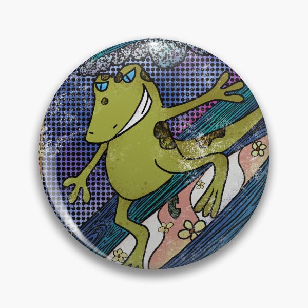 Item preview, Colorful Surfing Lizard Kawaii - Cute Green Lizard Riding Wave Illustration designed and sold by TheArtOfTreble.