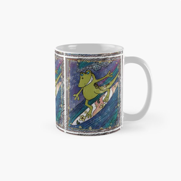Item preview, Colorful Surfing Lizard Kawaii - Cute Green Lizard Riding Wave Illustration designed and sold by TheArtOfTreble.