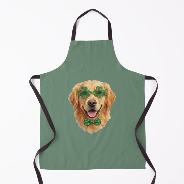 Item preview, Lucky Golden Retriever St Patricks Day Dog Shamrock Glasses designed and sold by AOG-DESIGNS.