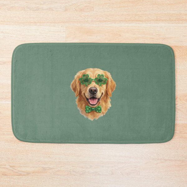 Item preview, Lucky Golden Retriever St Patricks Day Dog Shamrock Glasses designed and sold by AOG-DESIGNS.