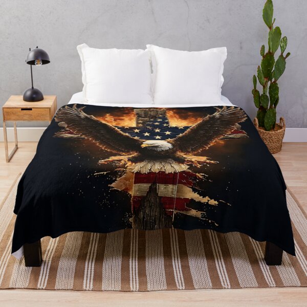 Item preview, Wooden cross American Flag patriotic Bald eagle designed and sold by dcrc.