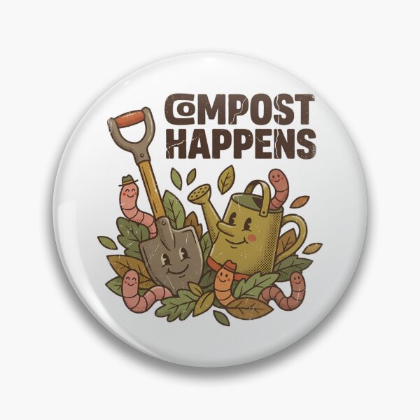 Item preview, Compost Happens Funny Gardening Illustration with Retro Tools designed and sold by chattsuede.