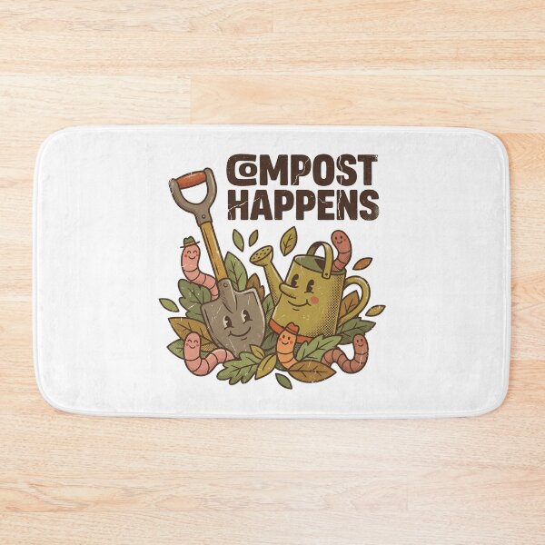 Item preview, Compost Happens Funny Gardening Illustration with Retro Tools designed and sold by chattsuede.