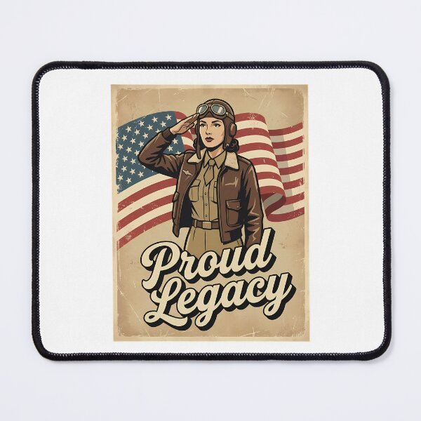 Item preview, Vintage Female Aviator Proud Legacy American Flag designed and sold by chattsuede.