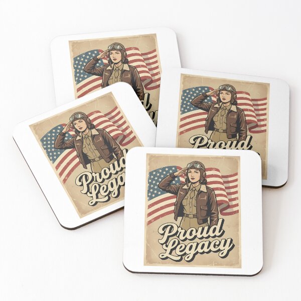 Item preview, Vintage Female Aviator Proud Legacy American Flag designed and sold by chattsuede.