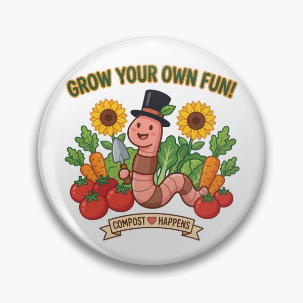 Item preview, Charming Compost Happens Worm Design for Gardeners designed and sold by chattsuede.