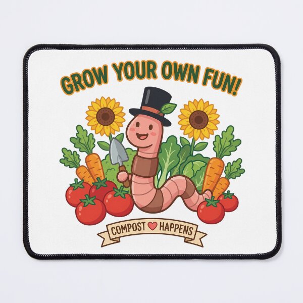 Item preview, Charming Compost Happens Worm Design for Gardeners designed and sold by chattsuede.