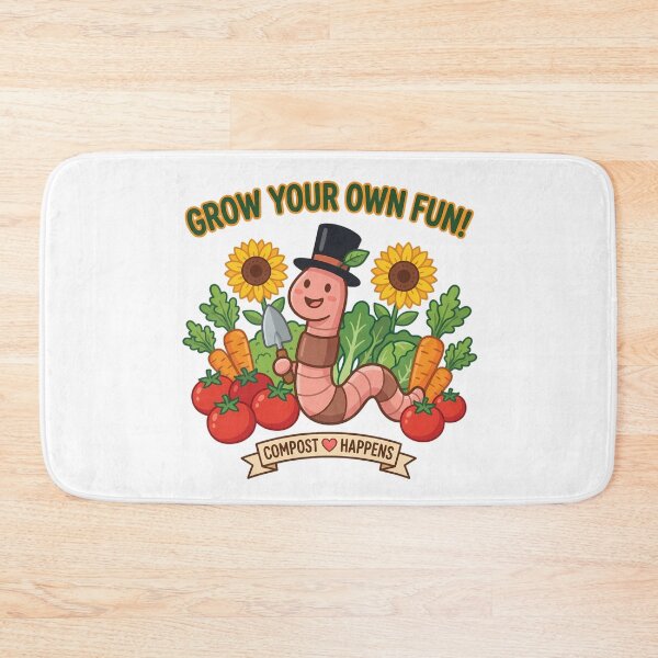 Item preview, Charming Compost Happens Worm Design for Gardeners designed and sold by chattsuede.