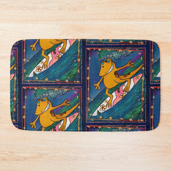 Item preview, Cute Surfing Salamander Kawaii - Colorful Amphibian Riding Wave Illustration designed and sold by TheArtOfTreble.