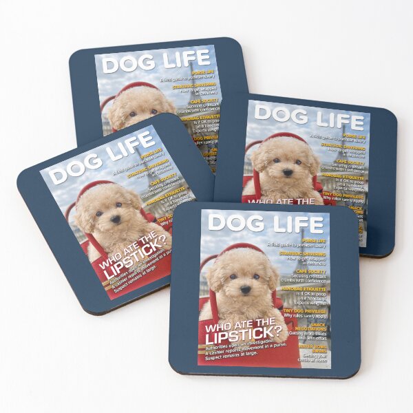 Item preview, Dog Life Magazine Cover – Teacup Poodle in Luxury Handbag – Funny Dog Satire – Paris Dog Humor designed and sold by FrancophileFun.