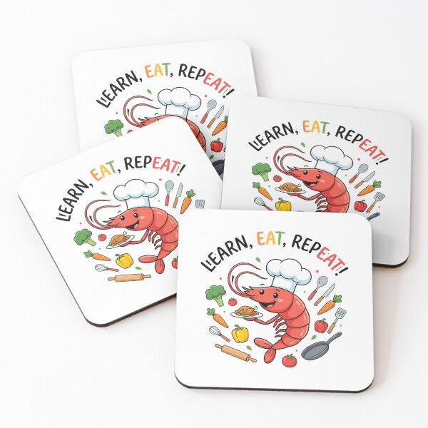 Item preview, Learn Eat Repeat Shrimp Chef Culinary Design designed and sold by chattsuede.