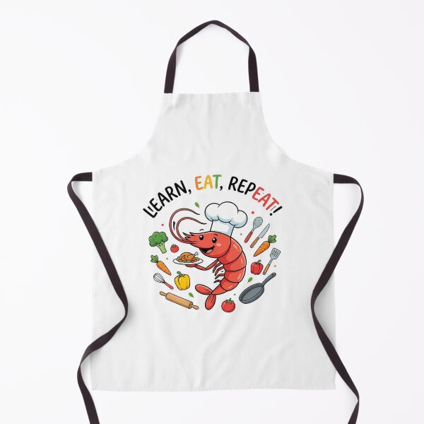 Item preview, Learn Eat Repeat Shrimp Chef Culinary Design designed and sold by chattsuede.
