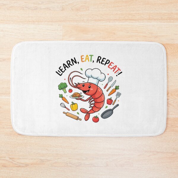 Item preview, Learn Eat Repeat Shrimp Chef Culinary Design designed and sold by chattsuede.