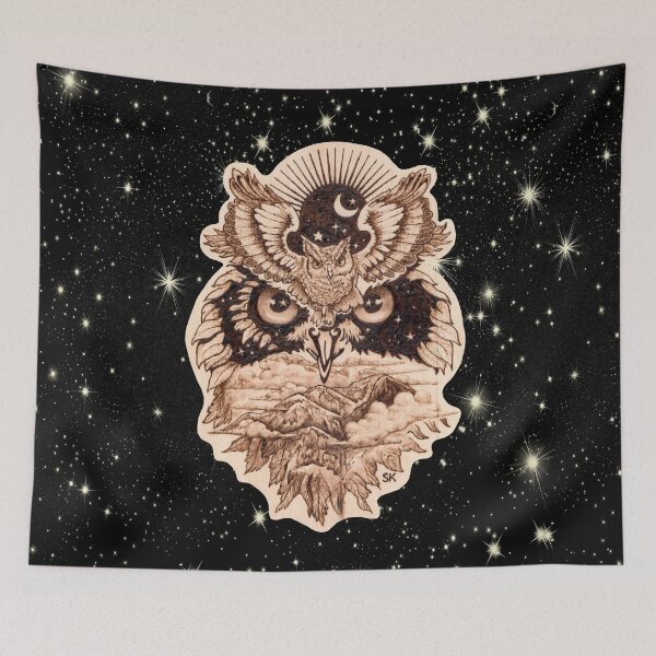 Item preview, Owl Spirit of the Mountain Woodburn designed and sold by MoodyMuseArt.