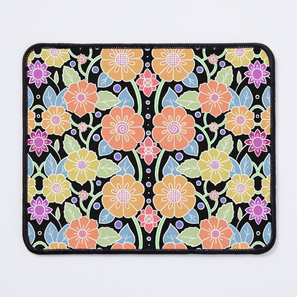 Item preview, Hand drawn flowers Intertwined pattern | dark background designed and sold by rose-michele.