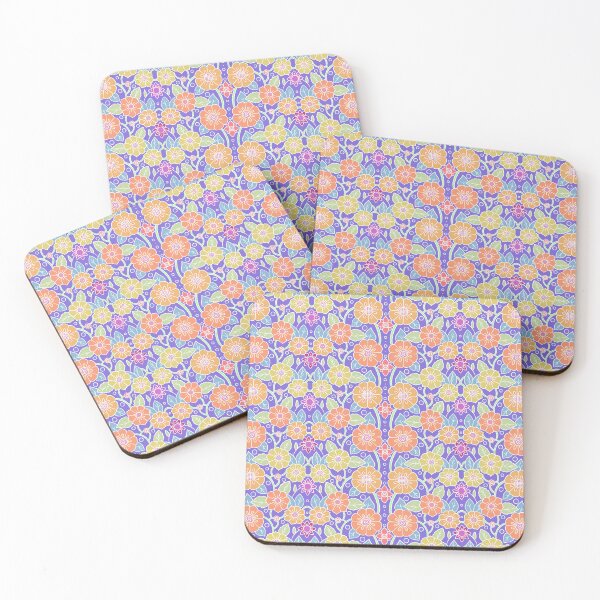 Item preview, Hand drawn flowers Intertwined pattern | purple background designed and sold by rose-michele.