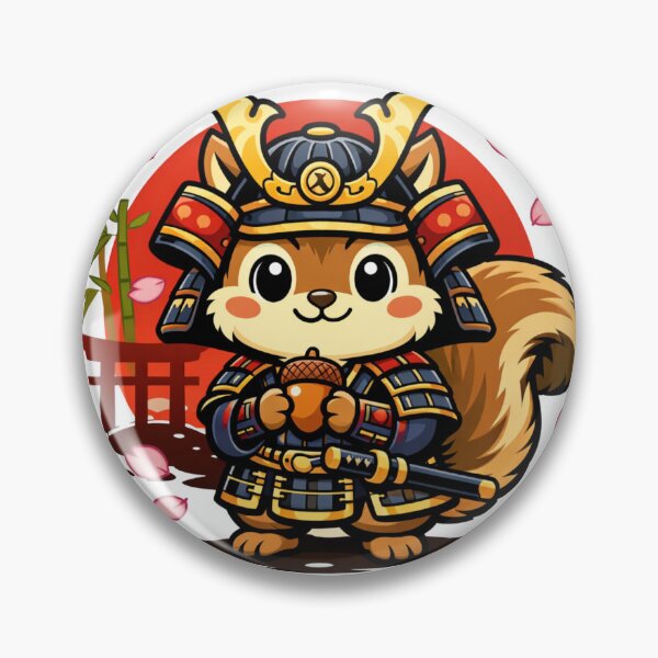 Item preview, Cute Samurai Squirrel – Kawaii Japanese Warrior Animal with Acorn | Japan Style Cartoon designed and sold by Wear Sculpt.