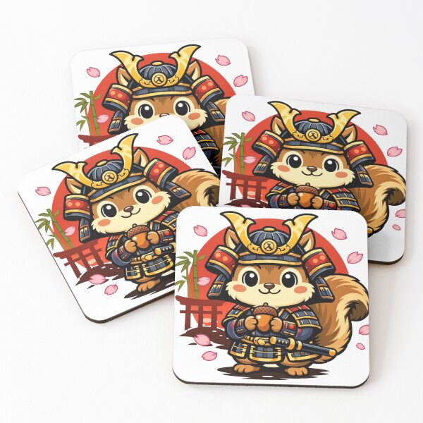Item preview, Cute Samurai Squirrel – Kawaii Japanese Warrior Animal with Acorn | Japan Style Cartoon designed and sold by Wear Sculpt.