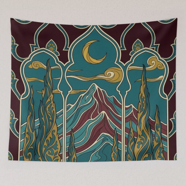 Item preview, Night Landscape with Mountain and Cypress designed and sold by Ciervo Primavera.