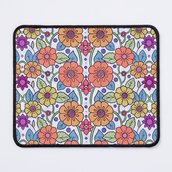 Item preview, Hand drawn flowers Intertwined pattern | lavender background black outline designed and sold by rose-michele.
