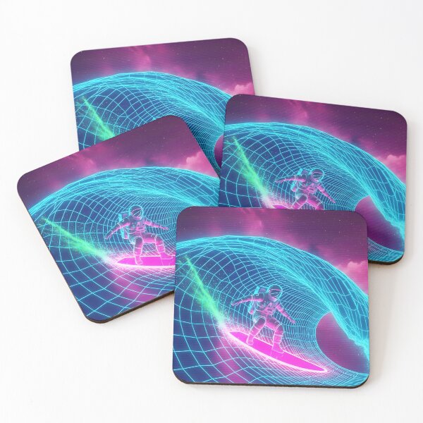 Item preview, Cosmic Wave Rider - Astronaut Synthwave Surfer designed and sold by powersunlight.