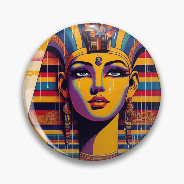 Item preview, Egyptian Goddess – Retro Neon Pharaoh Art Illustration designed and sold by DiamondSkyShirt.