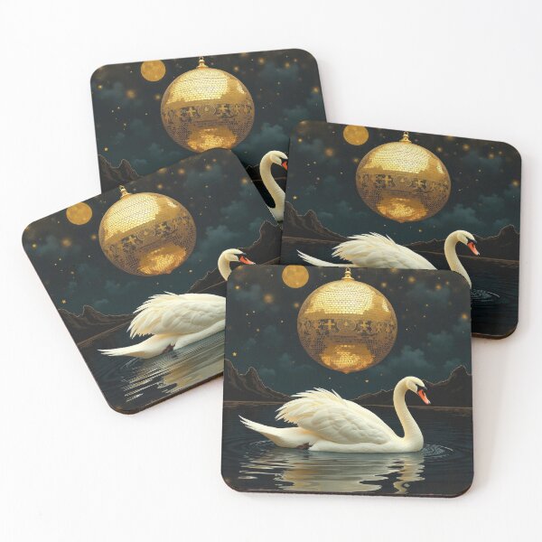 Item preview, Swan with Gold Disco Ball designed and sold by HabitableMoons.