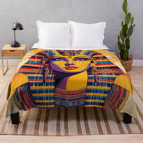 Item preview, Egyptian Goddess – Retro Neon Pharaoh Art Illustration designed and sold by DiamondSkyShirt.