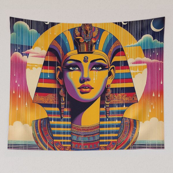 Item preview, Egyptian Goddess – Retro Neon Pharaoh Art Illustration designed and sold by DiamondSkyShirt.