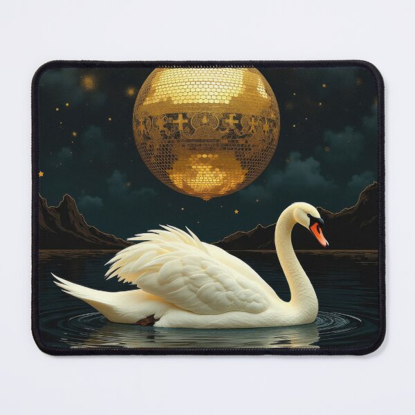 Item preview, Swan with Gold Disco Ball designed and sold by HabitableMoons.