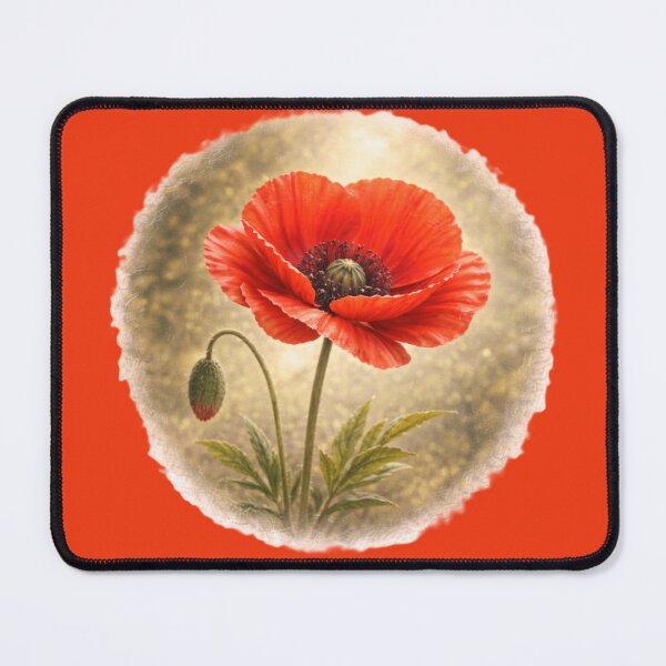 Item preview, Scarlet Garden Poppy – Graceful Floral Portrait designed and sold by TheJoyfulPen.