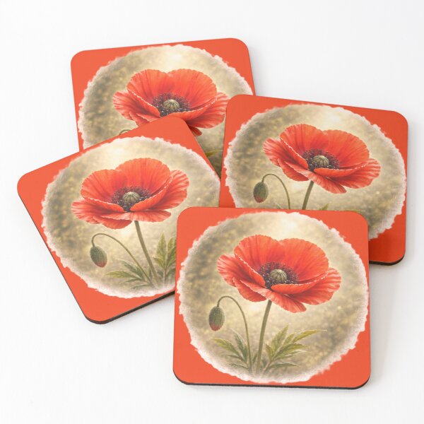 Item preview, Scarlet Garden Poppy – Graceful Floral Portrait designed and sold by TheJoyfulPen.