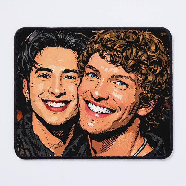 Item preview, Hudson Williams y Connor Storrie de Heated Rivalry sonriendo (arte de fans) designed and sold by PopCultureAndStuff.