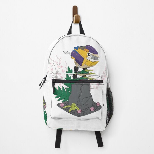 Item preview, Colorful Brick Bird with Cherry Blossoms - Building Block Nature Scene designed and sold by HumTumMe.