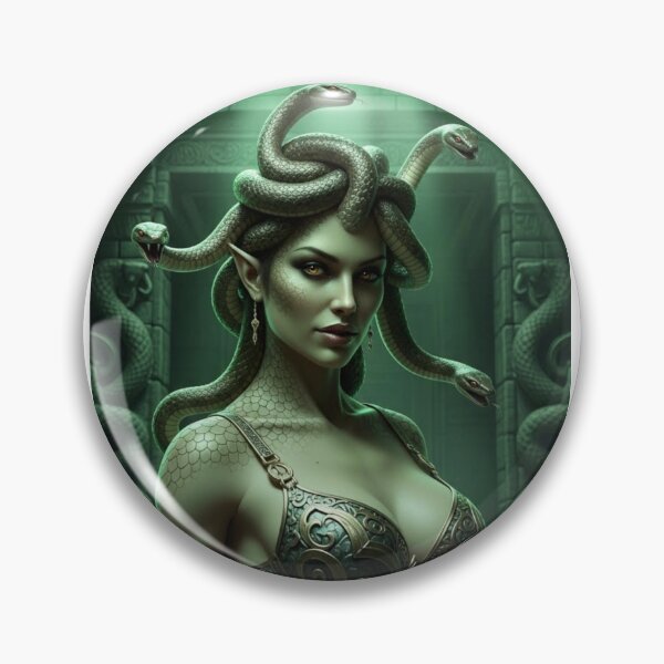 Item preview, Medusa in Green Snake Temple = AI Generated Image designed and sold by Prestons Corner.