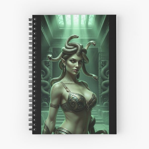 Item preview, Medusa in Green Snake Temple = AI Generated Image designed and sold by Prestons Corner.