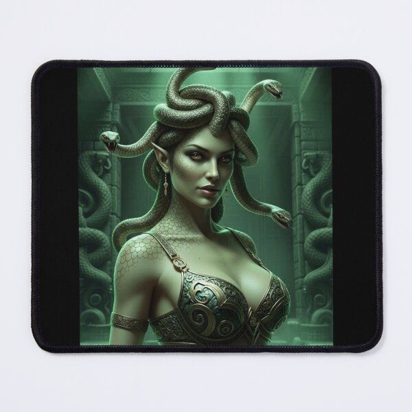Item preview, Medusa in Green Snake Temple = AI Generated Image designed and sold by Prestons Corner.