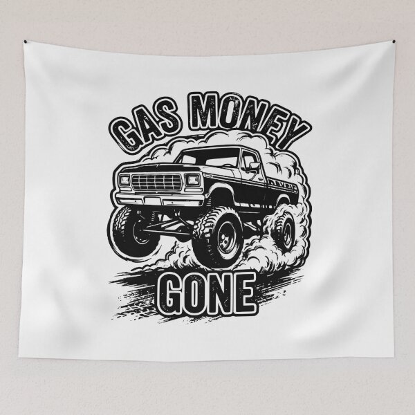 Item preview, GAS MONEY GONE Design, Funny Truck Owner Gift, Pickup Truck Lovers Graphic Tee designed and sold by AsturShop.