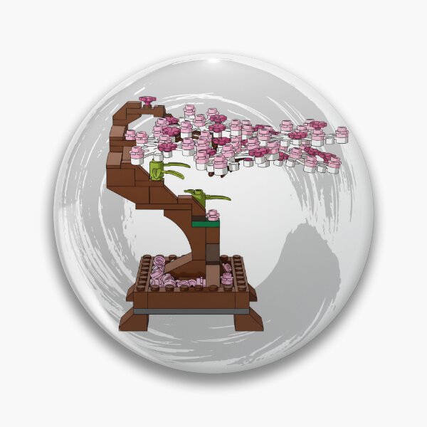Item preview, Brick Bonsai Tree with Pink Cherry Blossoms - Botanical Building Blocks Art designed and sold by HumTumMe.